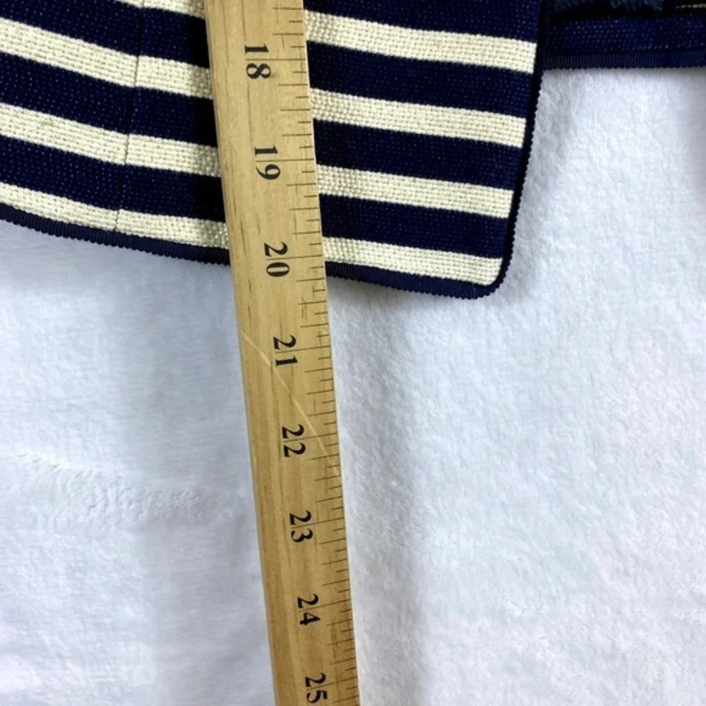 2/$30 NWT Banana Republic Blazer Sz 2 Blue Cream Cotton Blend Office‎ Work